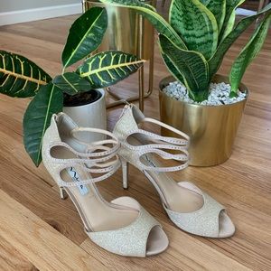 MIA Glittery Champagne Gold Heel Sandals